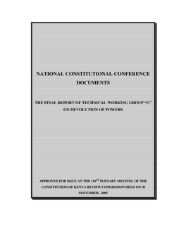 National Constitutional Conference Documents