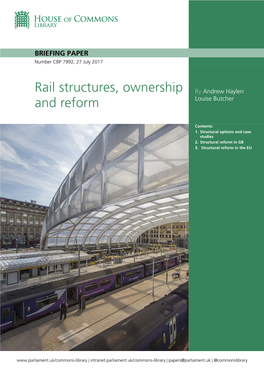 Rail Structures, Ownership and Reform