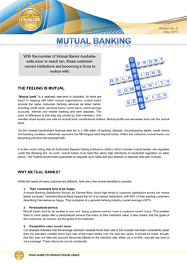 The Feeling Is Mutual Why Mutual Banks?