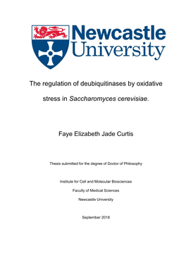 The Regulation of Deubiquitinases by Oxidative Stress in Saccharomyces