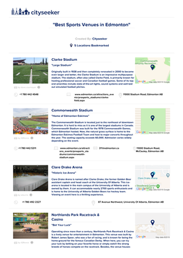 Best Sports Venues in Edmonton"