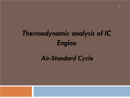 Air Standard Cycles