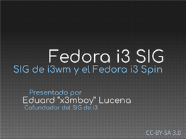 SIG De I3wm Y El Fedora I3 Spin