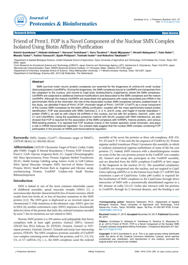 Friend of Prmt1, FOP Is a Novel Component of the Nuclear SMN