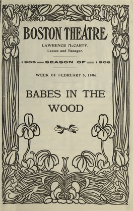 Boston Theatre Babes in the Wood Program