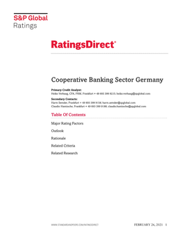 Cooperative Banking Sector Germany
