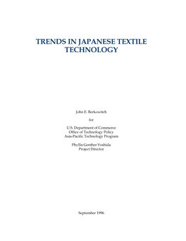 Trends in Japanese Textile Technology
