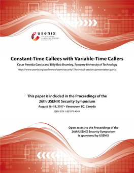 Constant-Time Callees with Variable-Time Callers
