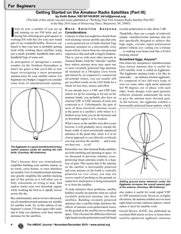 For Beginners Getting Started on the Amateur Radio Satellites