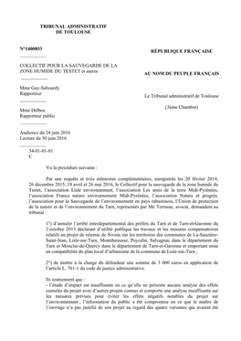 Tribunal Administratif De Toulouse N°1400853