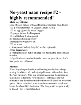 No-Yeast Naan Recipe #2