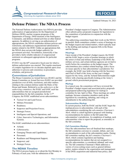 Defense Primer: the NDAA Process