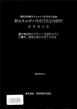 Achievement Report for Fiscal 1981 on Sunshine Program-Assisted Project