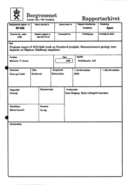 Bergvesenet Postboks3021,7002 Trondheim Rapportarkivet
