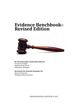 Evidence Benchbook– Revised Edition Cover and Acknowledgments Title Page