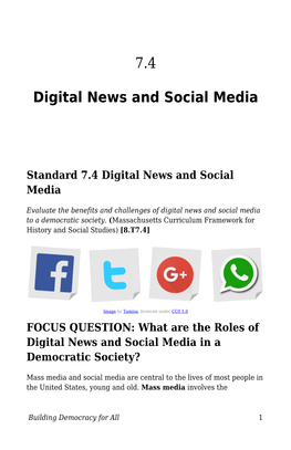 7.4 Digital News and Social Media