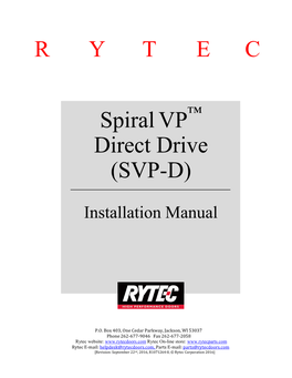 Spiral VP Direct Drive Installation Manual