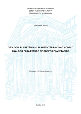 O Planeta Terra Como Modelo Análogo Para O Estudo De Corpos