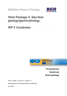 Sea-Floor Geology / Geomorphology. WP 4 Vocabulary