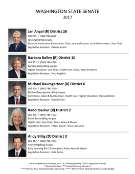 Washington State Senate 2017