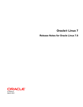 Oracle® Linux 7 Release Notes for Oracle Linux 7.6