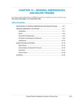 General Emergencies and Major Trauma