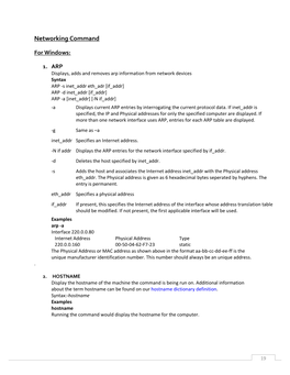 Networking Command