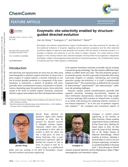 Enzymatic Site-Selectivity Enabled by Structure-Guided Directed Evolution