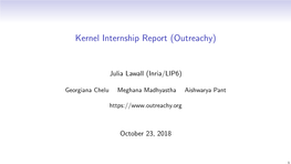 Outreachy Linux Kernel Internship Report