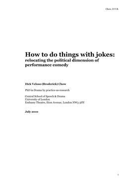 How to Do Things with Jokes: Relocating the Political Dimension of Performance Comedy