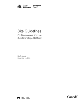 Site Guidelines for Development and Use, Sunshine Village Ski Resort