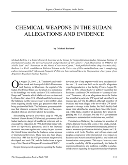 Chemical Weapons in the Sudan