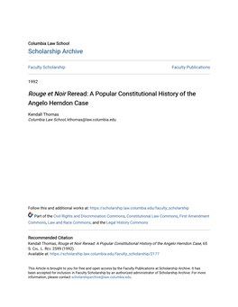 A Popular Constitutional History of the Angelo Herndon Case