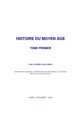 Histoire Du Moyen-Âge