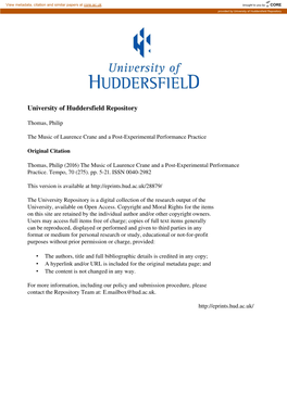 University of Huddersfield Repository