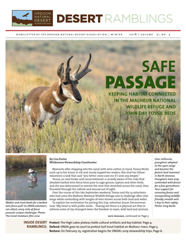 Passage Keeping Habitat Connected in the Malheur National Wildlife Refuge and John Day Fossil Beds