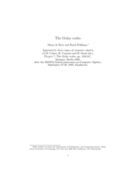 The Golay Codes