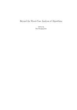 Beyond the Worst-Case Analysis of Algorithms