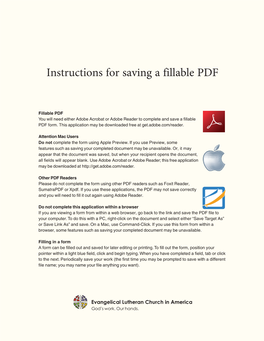 Instructions for Saving a Fillable PDF