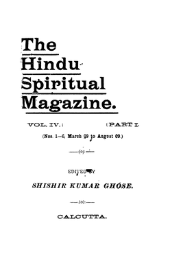 The Hindu- Spiritual Magazine. YOL