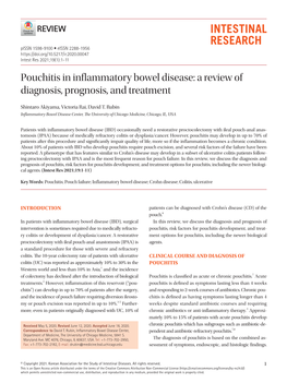 Pouchitis in Inflammatory Bowel Disease: a Review of Diagnosis, Prognosis, and Treatment