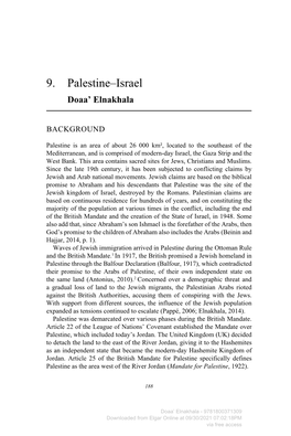 9. Palestine‒Israel Doaa’ Elnakhala