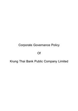 Corporate Governance Policy