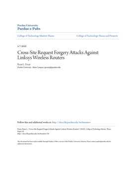 Cross-Site Request Forgery Attacks Against Linksys Wireless Routers Ryan L