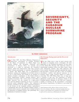 SOVEREIGNTY, SECURITY and the CANADIAN NUCLEAR SUBMARINE PROGRAM CMJ Collection