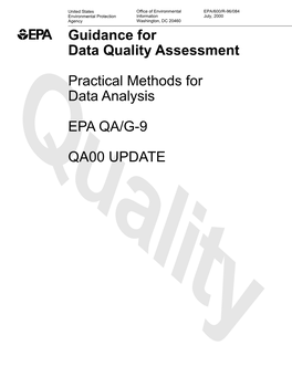 Guidance for Data Quality Assessment