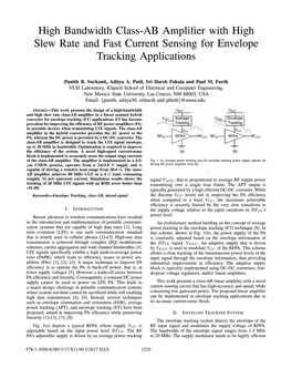 High Bandwidth Class-AB Amplifier with High Slew Rate and Fast Current Sensing for Envelope Tracking Applications