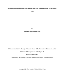 Developing Antiviral Platforms and Assessing Interferon Against Kyasanur Forest Disease