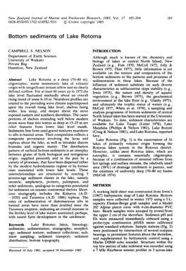 Nelson—Bottom Sediments of Lake Rotoma 187