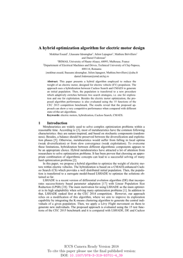 A Hybrid Optimization Algorithm for Electric Motor Design